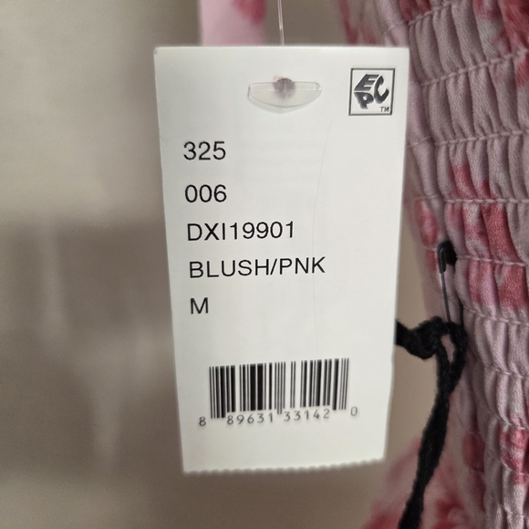 Midnight Doll Wool Dobby Print Square Neck Tie Strap Tiered  Dress - Picture 4 of 5